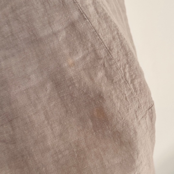 Vintage Linen midi skirt  - made in France - classic style - size L - Picture 3 of 5